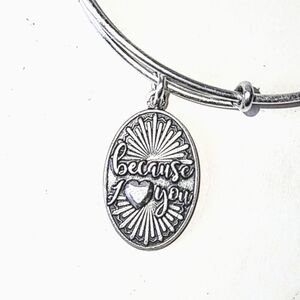 ALEX AND ANI "BECAUSE I ♡ YOU" CHARM BANGLE BRACELET